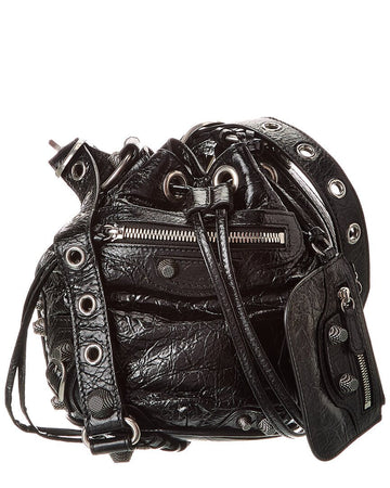 Blnciaga Le Cagole XS Leather Bucket Bag