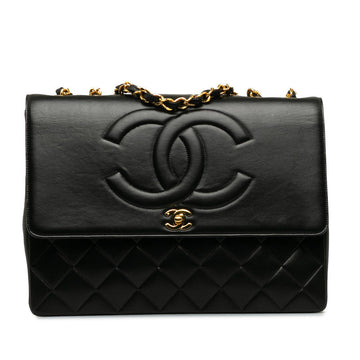 Top Quality Chanel Decamatrasse 34 Cocomark Single Flap Chain Shoulder Bag Black kin  CHANEL