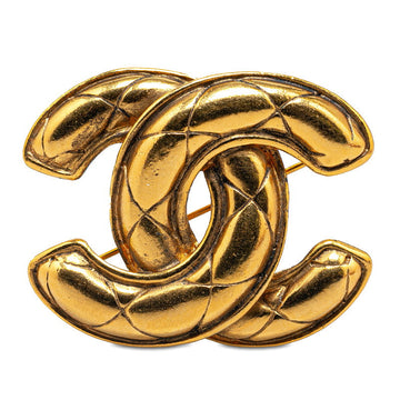 Top Quality Chanel   Matelasse Coco Mark Brooch Gold Plated
