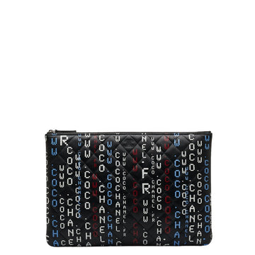 Top Quality Chanel Matrases Typography Cocomark econd Bag Cratch Bag Black Multicolor in  CHANEL