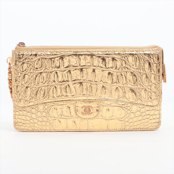 Top Quality Chanel Coco Crocodile Press Wallet Gold Gold  28th