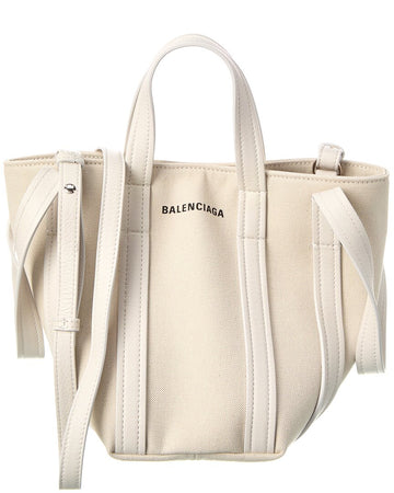 Blnciaga Everyday 2.0 XS North-South Canvas & Leather Tote