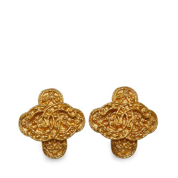 Top Quality Chanel   Cocomark Cross Earring Gold  Ladies Chanel