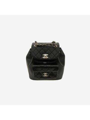 Small Backpack Calfskin Gold Metal Black Chanel
