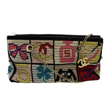 Top Quality Chanel - Multicolor Knit Needlepoint Patchwork CC Shoulder Bag
