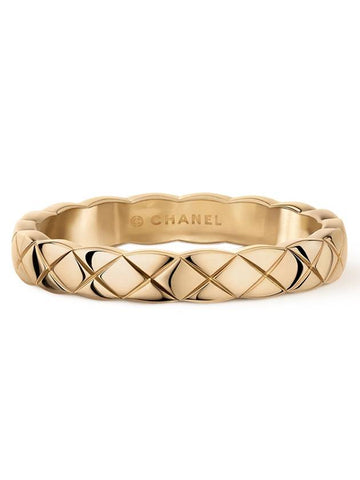 Coco Crush Quilted Motif Mini Ring Gold Chanel