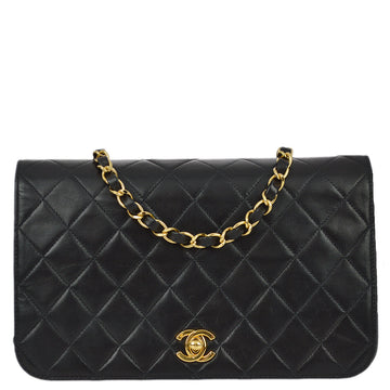 Top Quality Chanel 2000-2001 Black Lambskin Turnlock Small Full Flap Bag