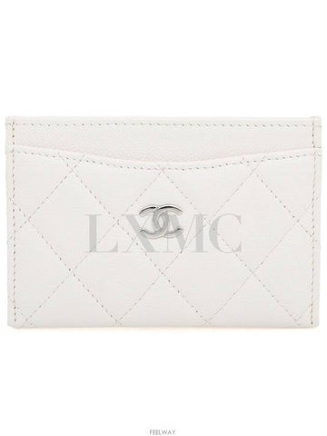 Caviar card wallet white silver AP0213 Chanel