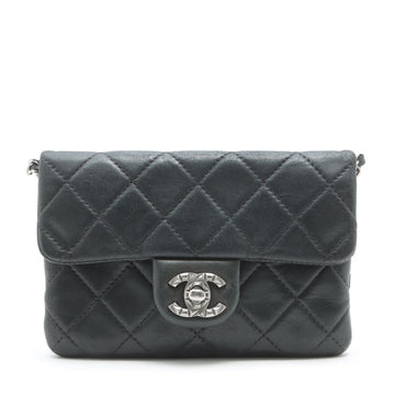 Top Quality Chanel Lambskin  Chain Shoulder Bag Black Silver Gold  17th