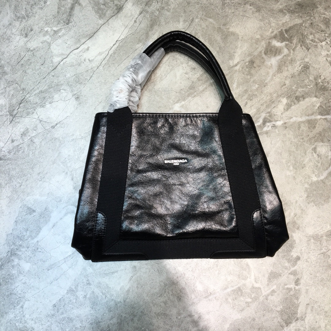 BLN-Ciaga Navy Small Cabas Tote Bag In Black, For Women,  Bags 18.5in/47Luxe Carry