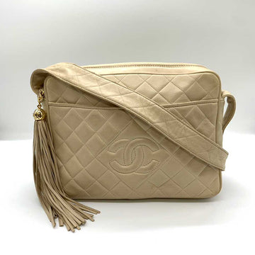 Top Quality Chanel Lambskin Matelasse Shoulder Bag Beige