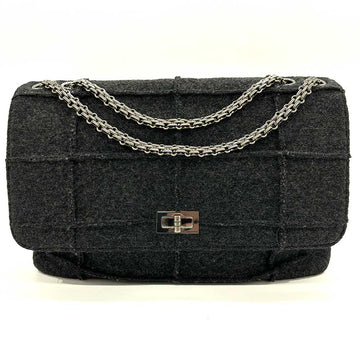 Top Quality Chanel Wool Canvas Chain Shoulder Bag Gray