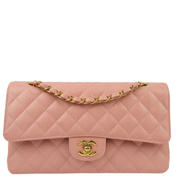 Top Quality Chanel Pink Caviar Medium Classic Double Flap Shoulder Bag
