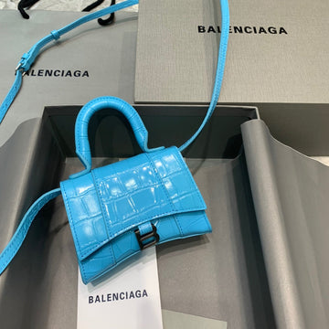 BLN-Ciaga Hourglass Mini Handbag In Blue, For Women,  Bags 4.7in/12Luxe Carry