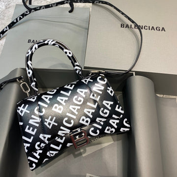 BLN-Ciaga Hourglass Small Handbag In Black And White, For Women,  Bags 9in/23Luxe Carry
