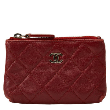 Top Quality Chanel Matrases Cocomark Coin Cases Wine Red  Leather  CHANEL