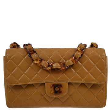 Top Quality Chanel Brown Lambskin Medium Single Flap Shoulder Bag