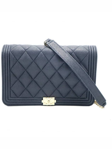 Top Quality Chanel AP1117 Navy Caviar Boy WOC Gold Small Shoulder Bag 30s Chanel
