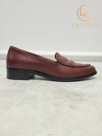 luxury goods Lewis IT 37 Brown gold CC logo moccasin loafers Chanel