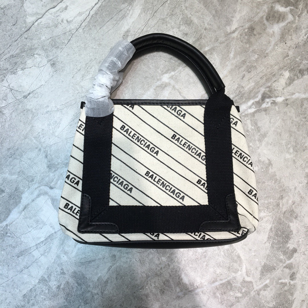 BLN-Ciaga Navy XS Tote Bag In White, For Women,  Bags 12.6in/32Luxe Carry