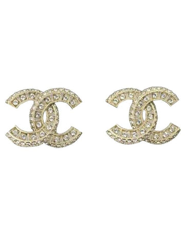 Metal Earrings Diamantes & Gold Crystal Chanel
