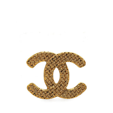 Top Quality Chanel   Coco Mark Quilted Brooch Gold