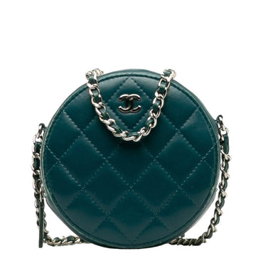 Top Quality Chanel Matrases Cocomark  Chain Shoulder Bag Portfolio Green Leather  CHANEL