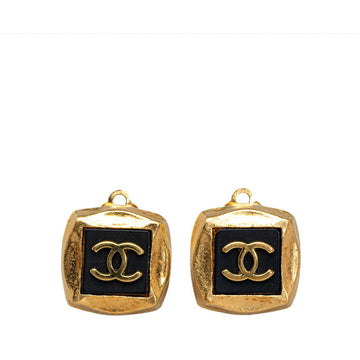 Top Quality Chanel   Coco Square Earring Gold Black   Chanel