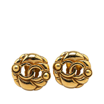 Top Quality Chanel   Matelasse Coco Mark Earrings Gold Plated
