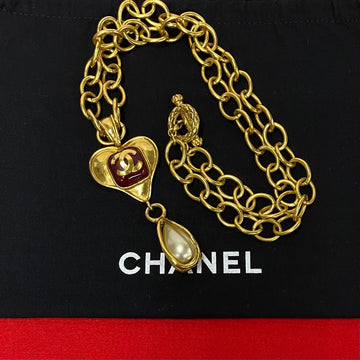 Top Quality Chanel   Heart Pearl Necklace Pendant