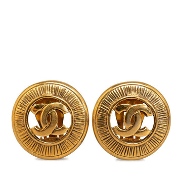 Top Quality Chanel   Coco Mark Circle Earrings Gold Plated Women's