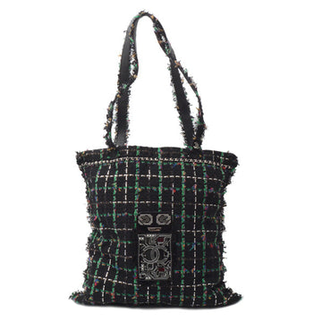 Top Quality Chanel Tweed Robot Design Tote Bag Black