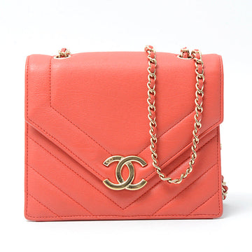 Top Quality Chanel Chevron Leather Chain Shoulder Bag Red
