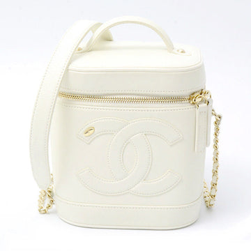 Top Quality Chanel Vanity Chain Shoulder Bag White