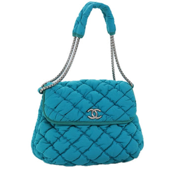 Top Quality Chanel Chain Shoulder Bag Nylon Blue CC Auth 74407A