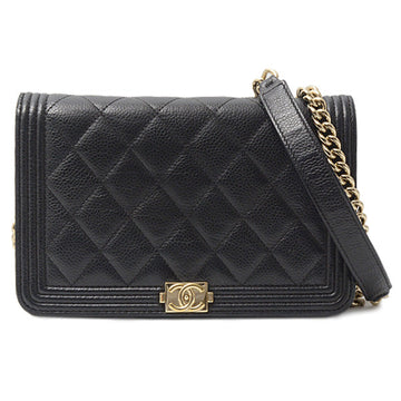 Top Quality Chanel Caviar Skin Matelasse Boy Chain Wallet