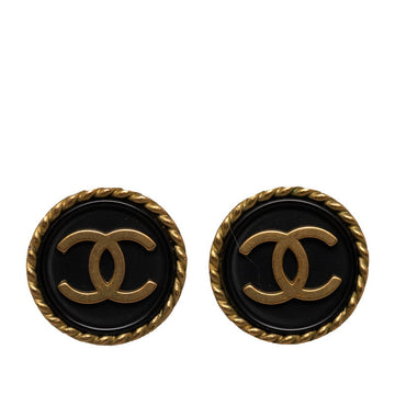 Top Quality Chanel   Cocomark Wind Cars Earrings Gold Black Mack   CHANEL