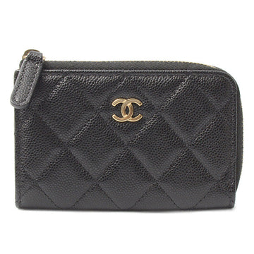 Top Quality Chanel Caviar Skin Matelasse Coin Case Key Ring Mini Wallet AP0221