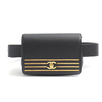 Top Quality Chanel Caviar Skin Waist Bag Black