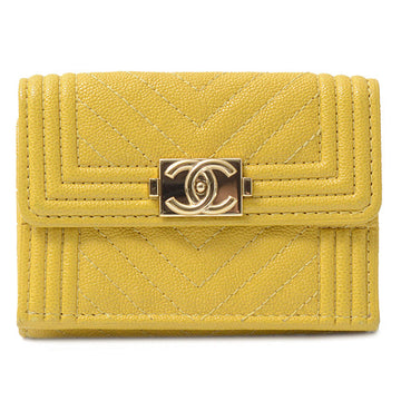 Top Quality Chanel Boy Top Quality Chanel Small Flap Wallet Chevron Caviar Skin A84432