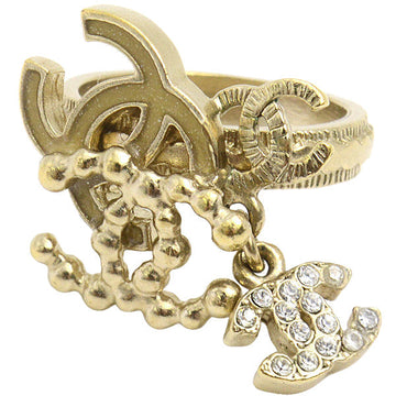 Top Quality Chanel 4P Coco Mark Swing Ring 13 GP Crystal