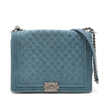 Top Quality Chanel Navy Denim Chain Shoulder Bag