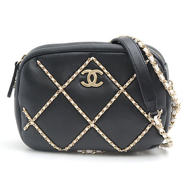 Top Quality Chanel Lambskin Chain Shoulder Bag Black