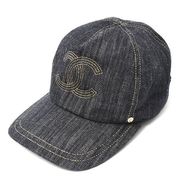 Top Quality Chanel Denim Cap Cotton Navy Unisex