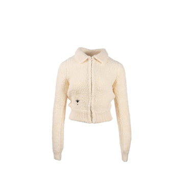 Top quality Dior Size 36 Fleece BloNew Zip-up Knit Jacket Wool/Cashmere