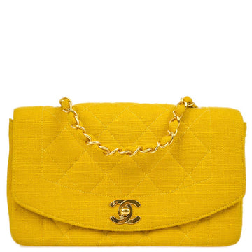 Top Quality Chanel * 1991-1994 Diana Small Yellow Linen