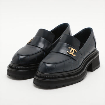 Top Quality Chanel Co.Mark 23A Leather  35C  Navy G45074 Matrasse Thick Bottom