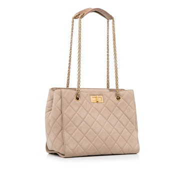 Beige Top Quality Chanel Reissue Caviar Chain Tote Bag