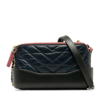 Top Quality Chanel Gabriel Kittening Chain Wallet Mini houlder Bag Navi Leather  Chanel