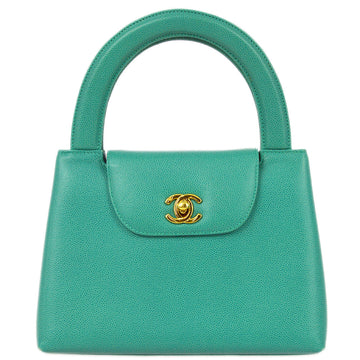 Top Quality Chanel 1997-1999 Green Caviar Small Shopping Handbag